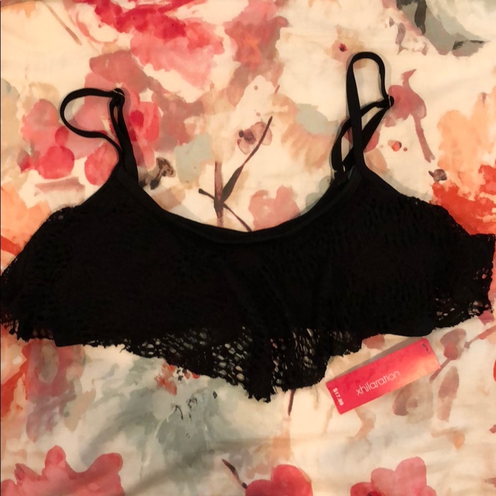 NEW WITH TAGS! Black lace bikini top